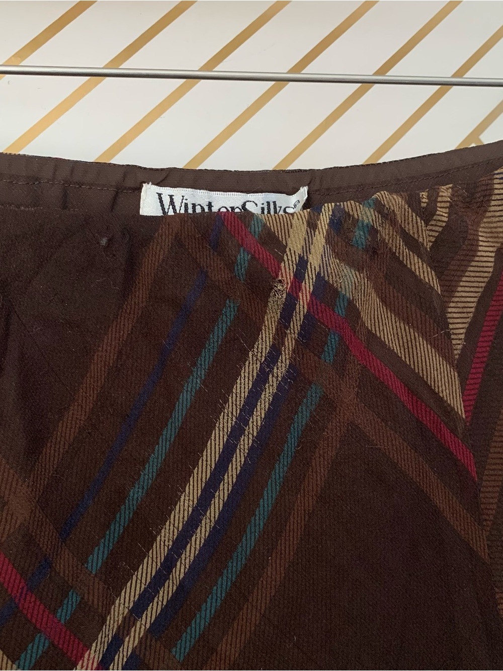 Winter Silks 100% Silk bias cut plaid tartan gypsy boho Renfair Flowy midi skirt - Picture 4 of 13